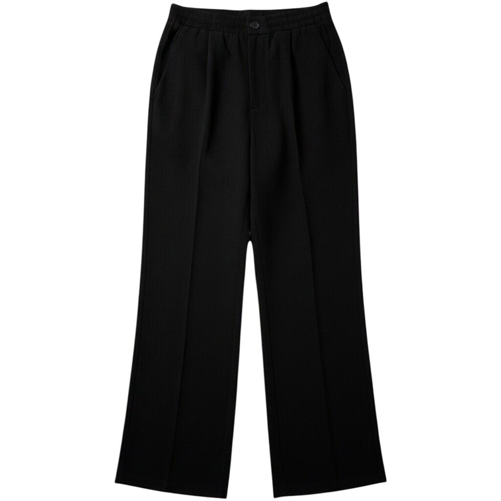 Cider Wide Leg Trousers Women Large Black‎ Elastic Waist High Button Rise Pants